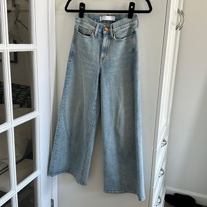 AYR The Must cropped wide leg jean in light blue 24